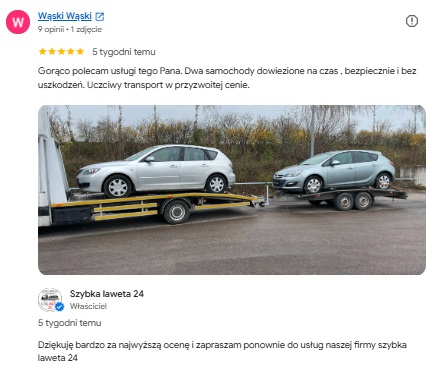 opinia google szybka laweta wąski wąski
